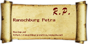 Ranschburg Petra névjegykártya