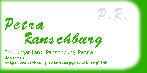 petra ranschburg business card